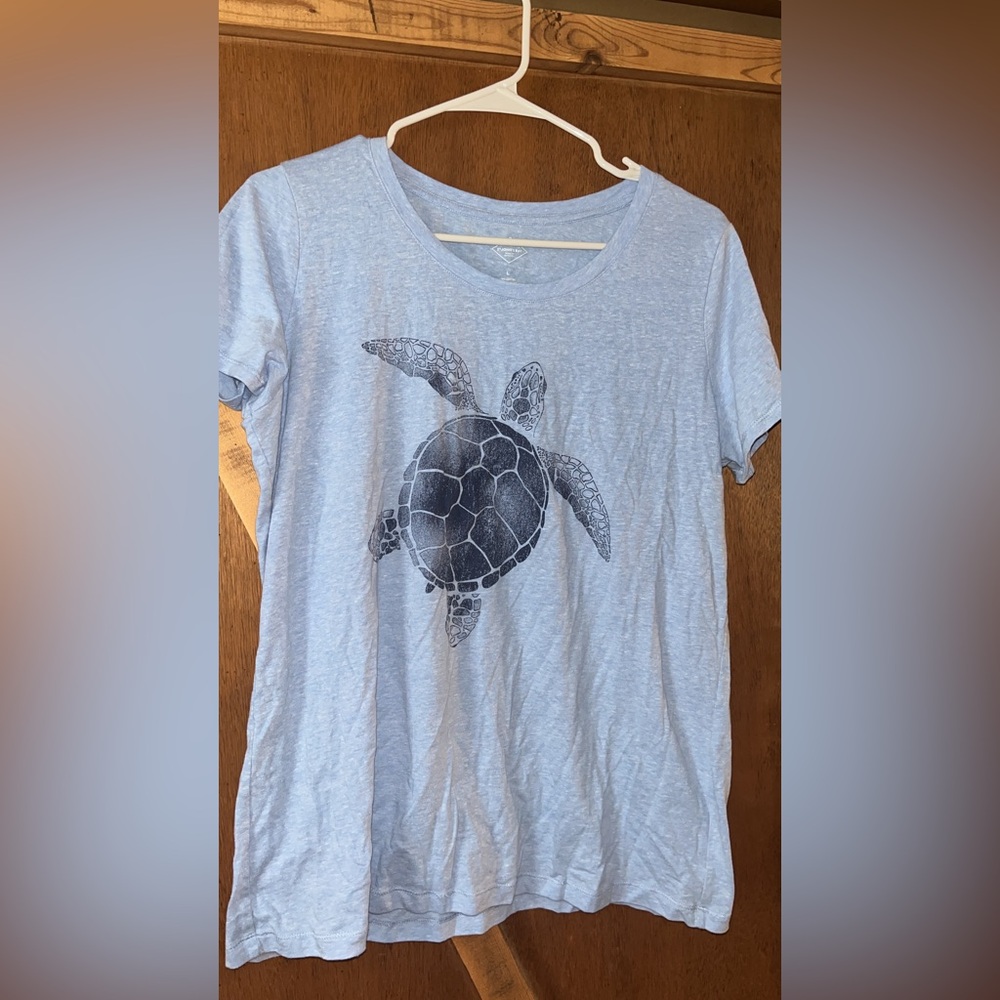 Blue T-Shirt with Turtle Design